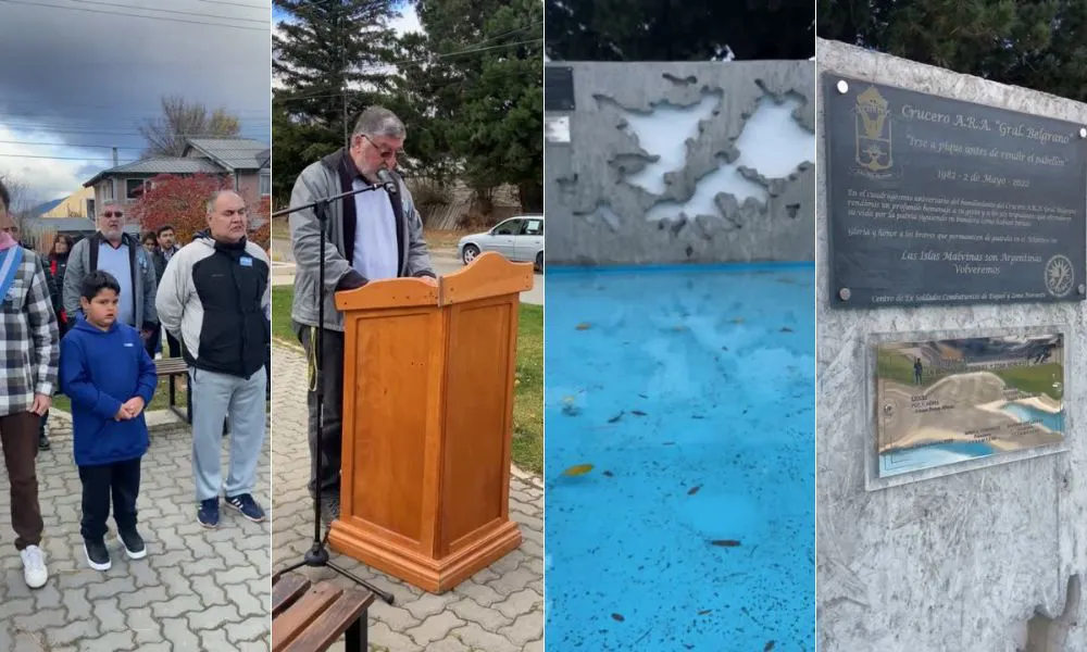 Acto en Esquel por el aniversario del hundimiento del ARA gral. Belgrano