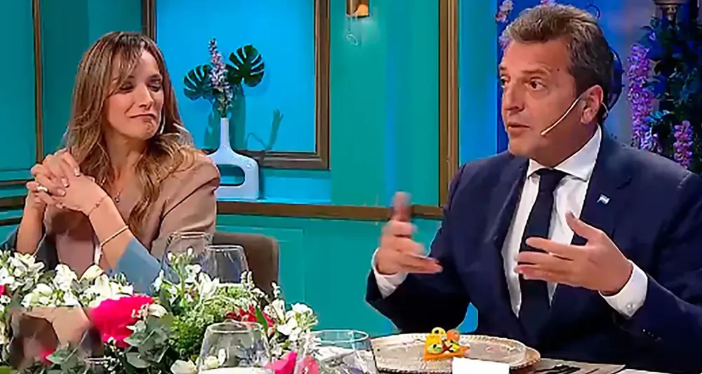 Massa y su esposa, Malena Galmarini en la mesa de Mirtha Legrand