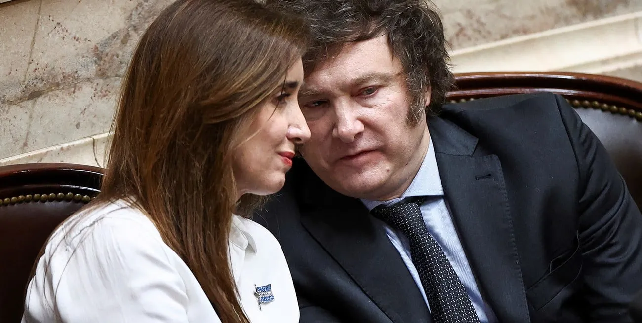 Victoria Villaroel y Javier Milei