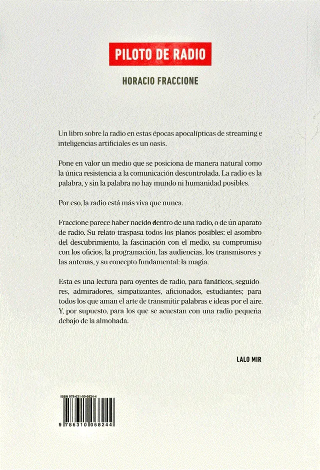 Contratapa Piloto de Radio