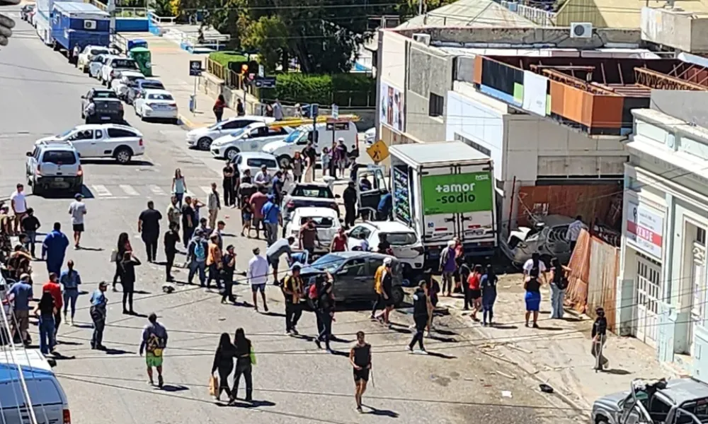 Un camión se quedó sin frenos