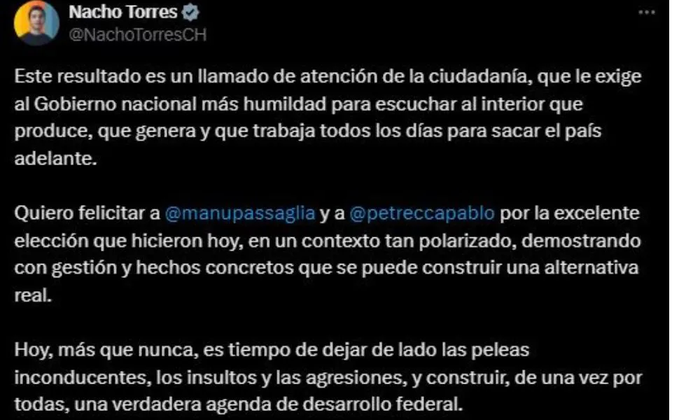 Mensaje de Ignacio Torres