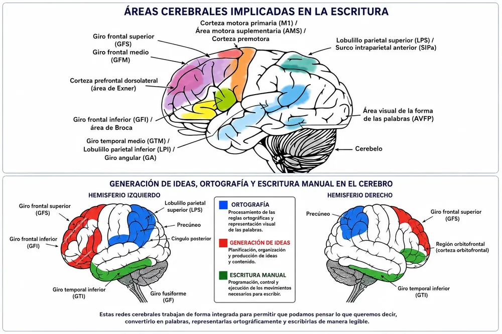 Gráfica mapa del cerebro