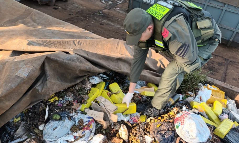 Hallan 24 kilos de marihuana en un contenedor de basura