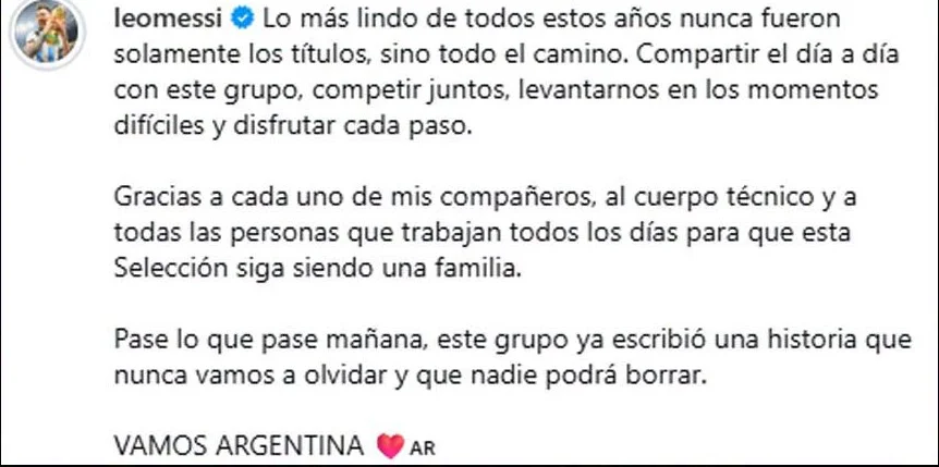 mensaje messi