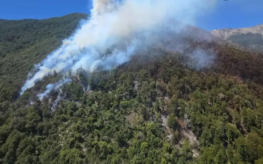 INCENDIO EN LOS MANZANOS SE AGRAVA POR FUERTES VIENTOS
