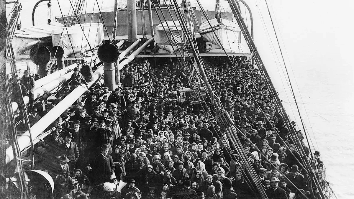 Inmigrantes en barco en Argentina