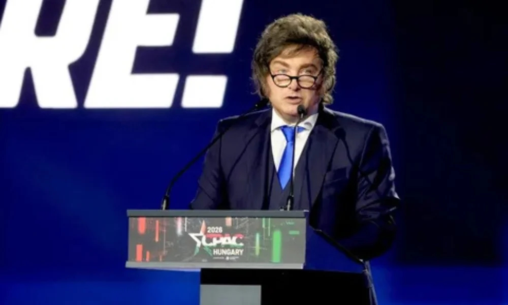 Milei en el foro de ultraderecha de Hungría