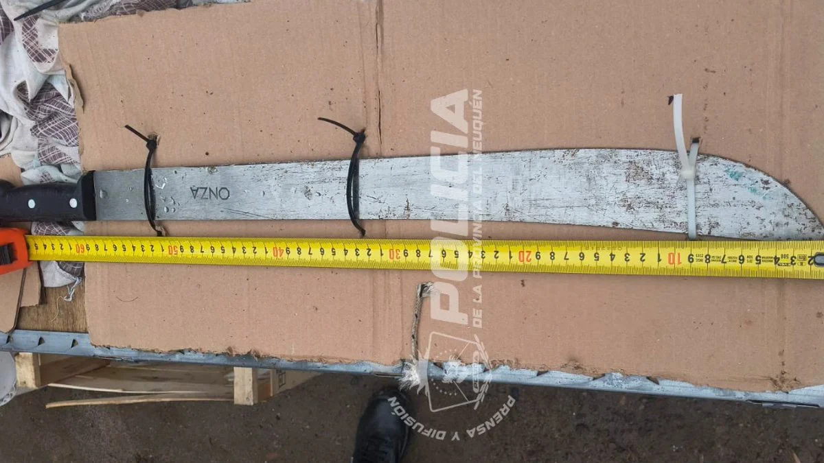 Secuetran un machete usado de arma