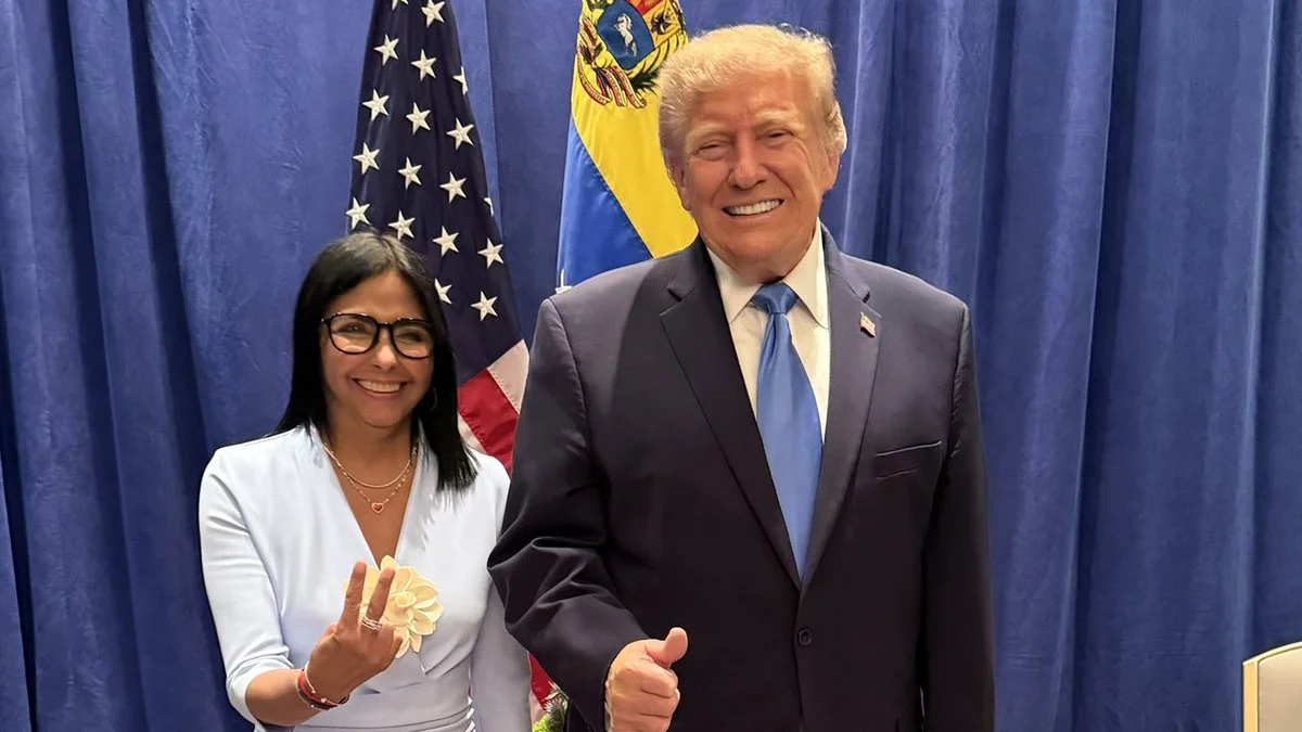 Delcy Rodríguez y Donald Trump. Foto X @delcyrodriguezv