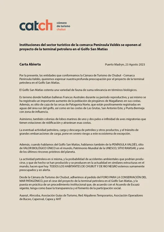 Comunicado de la CATCh