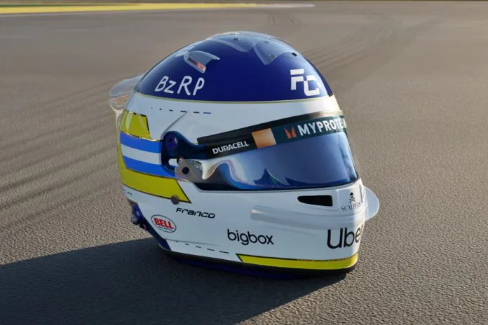 El nuevo casco de Colapinto