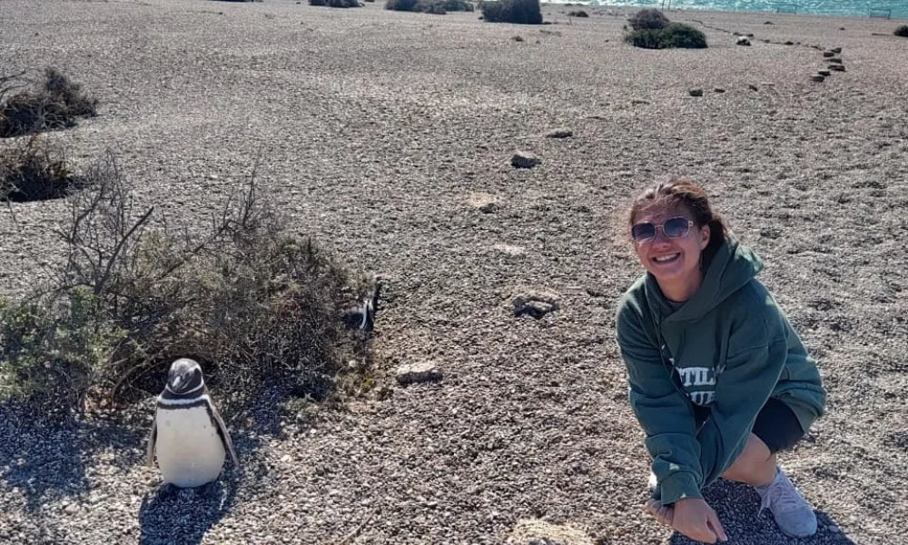 Turistas recorriendo Chubut