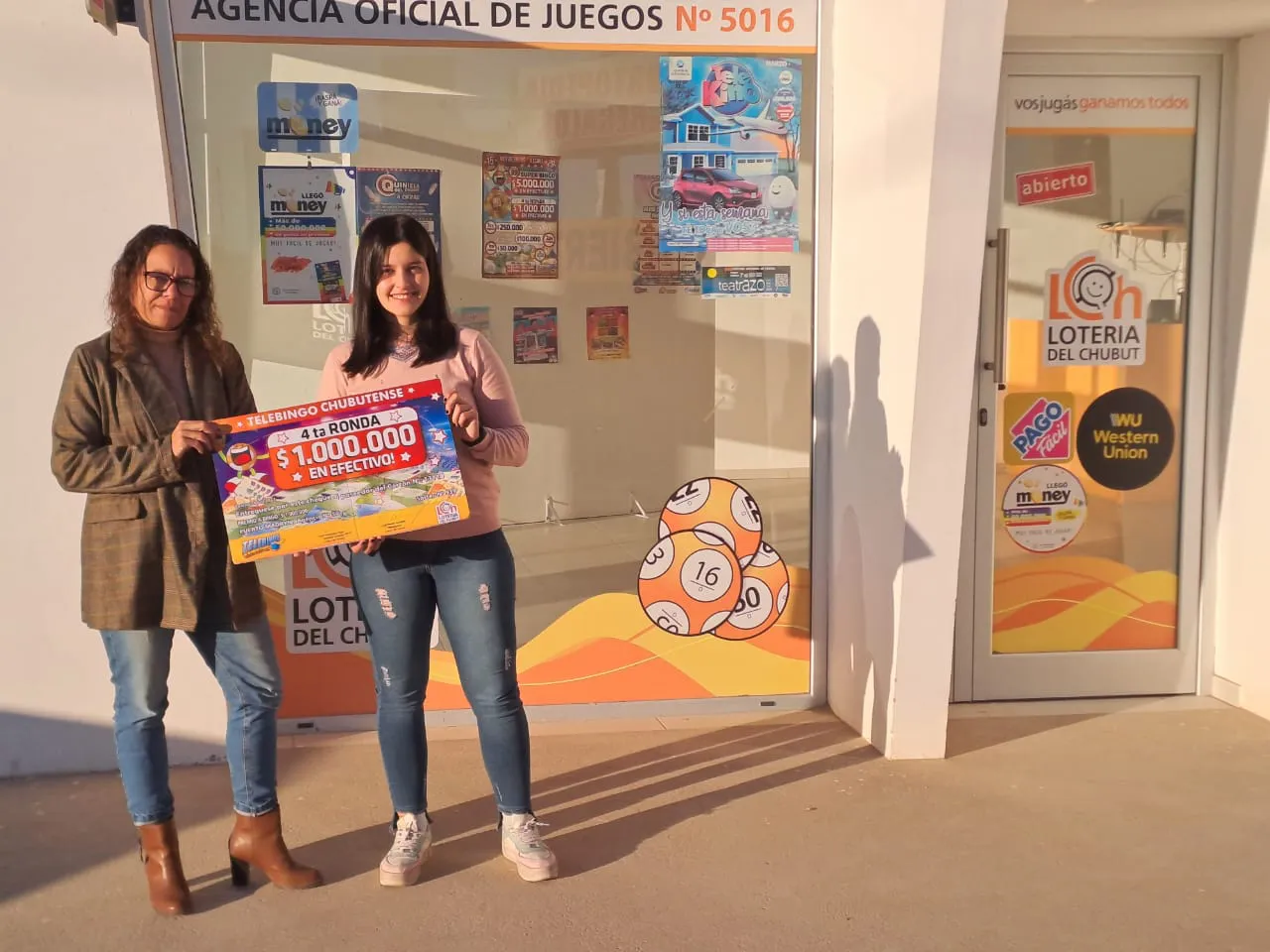 Ganadora del Telebingo en Puerto Madryn.