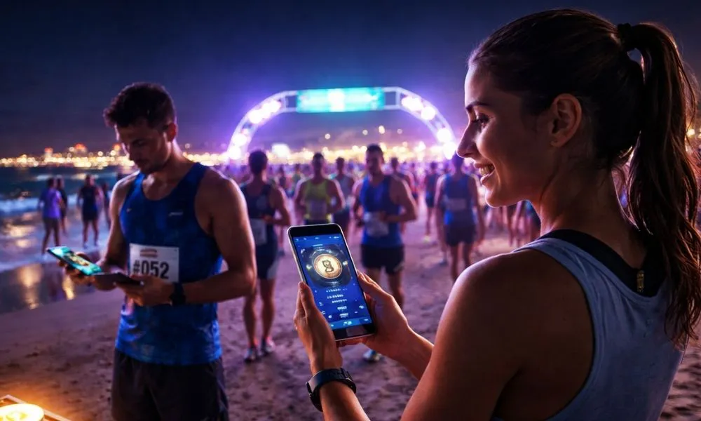Carrera nocturna con experiencia de activos digitales