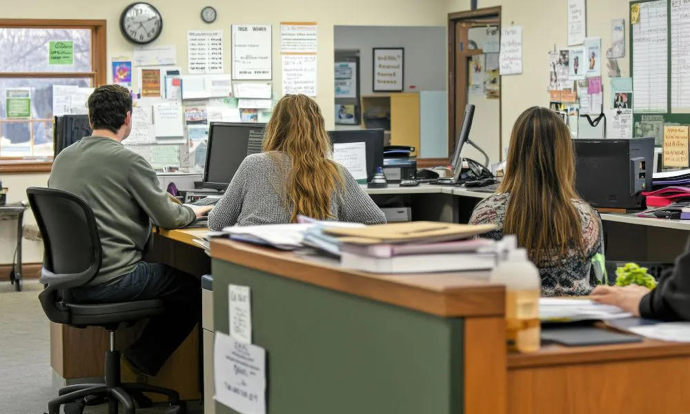 Empleados públicos oficina imagen ilustrativa fuente Freepik