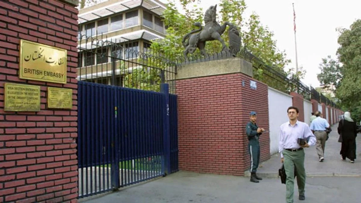 Embajada británica en Irán. Foto Cadena 3