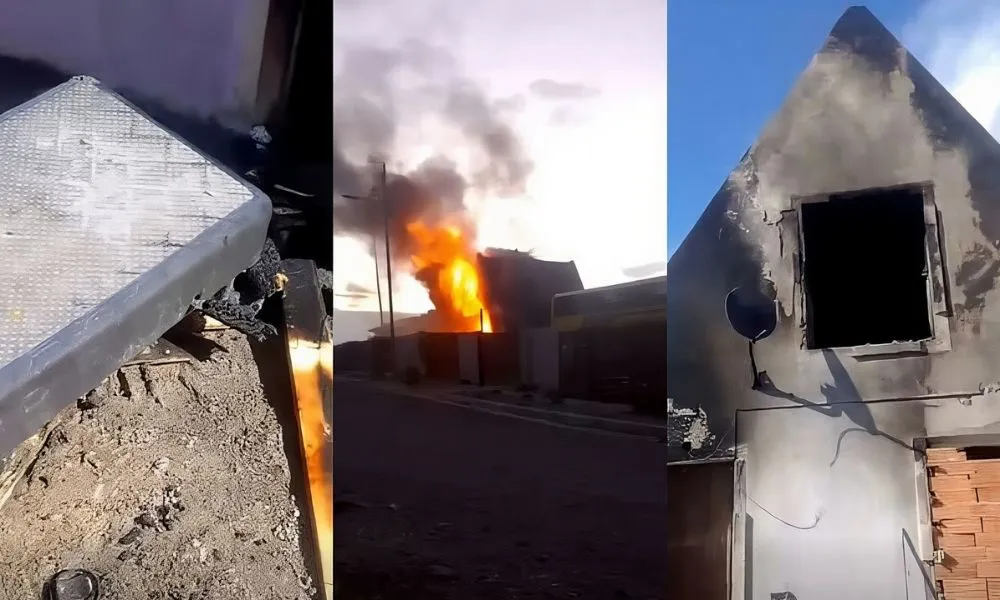 Casa incendiada en Trelew