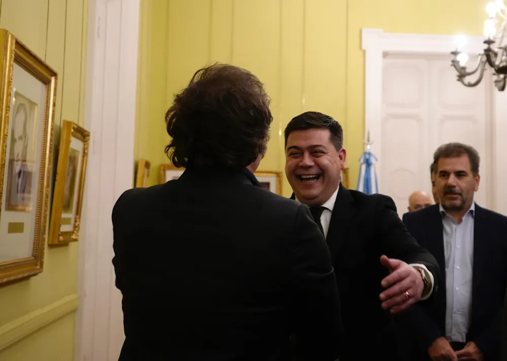 Javier Milei recibe al diputado César Treffinger