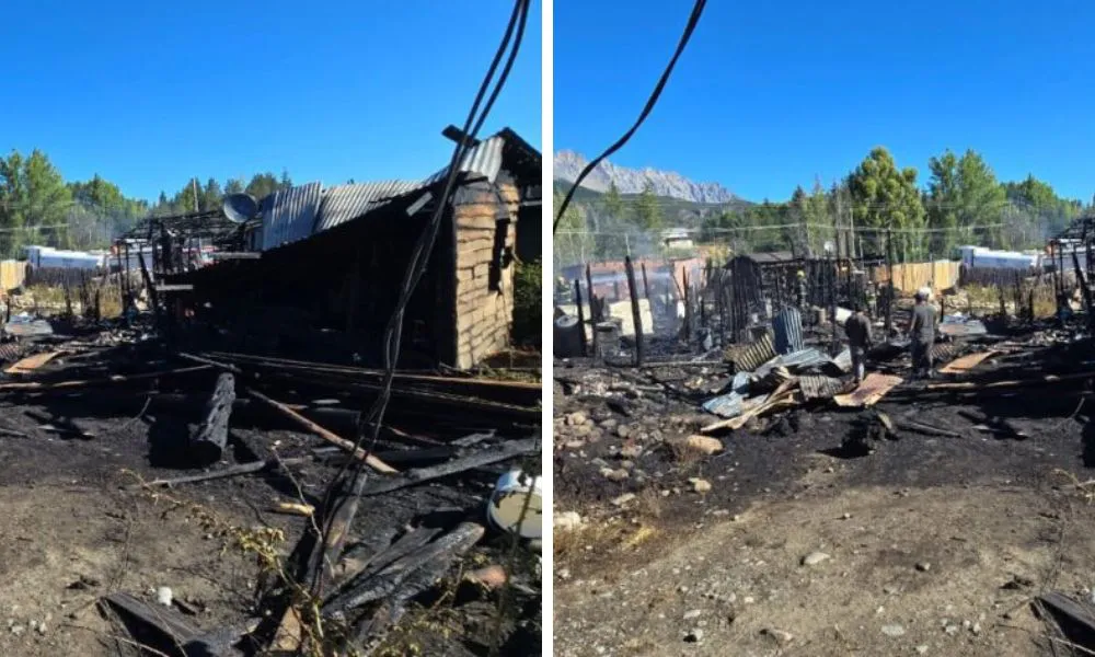 incendio de viviendas en El Bolsón Foto: InfoChucao incendio de viviendas en El Bolsón Foto: InfoChucao