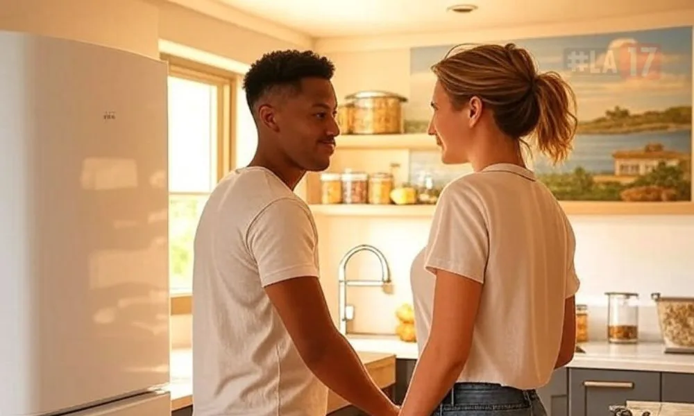 Pareja joven en una cocina
