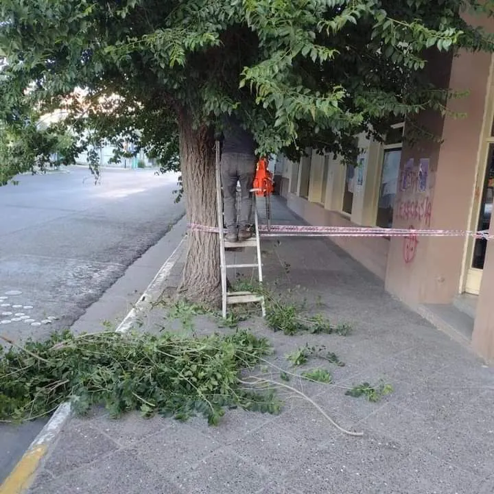 Se realizan trabajos en calles y veredas de Trelew