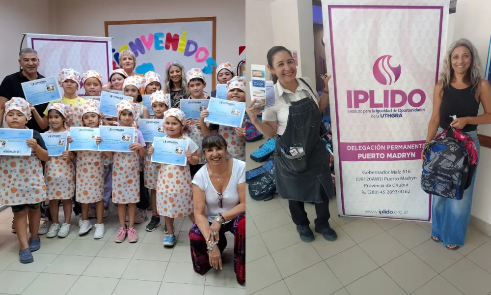 Entrega de útiles y curso de cocineritos de UTHGRA