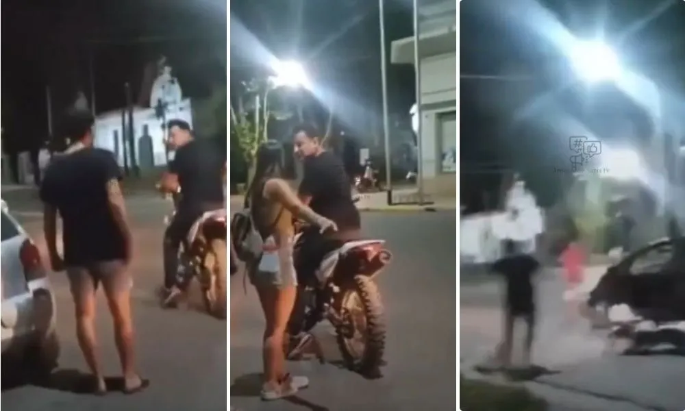padre le pega a la hija por no usar casco