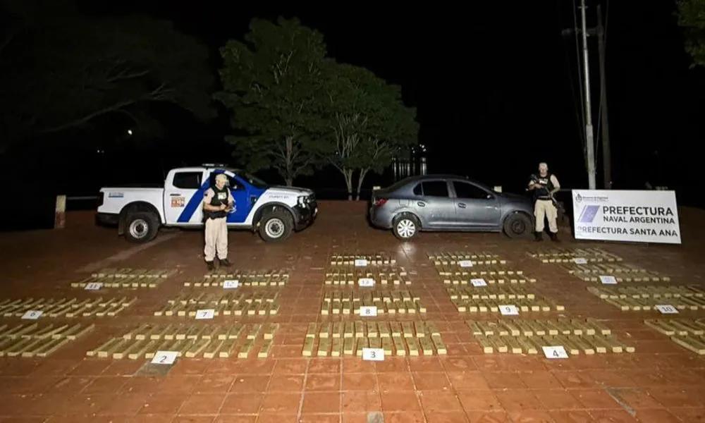 Secuestran más de 500 kilos de marihuana tras un seguimiento nocturno de Prefectura