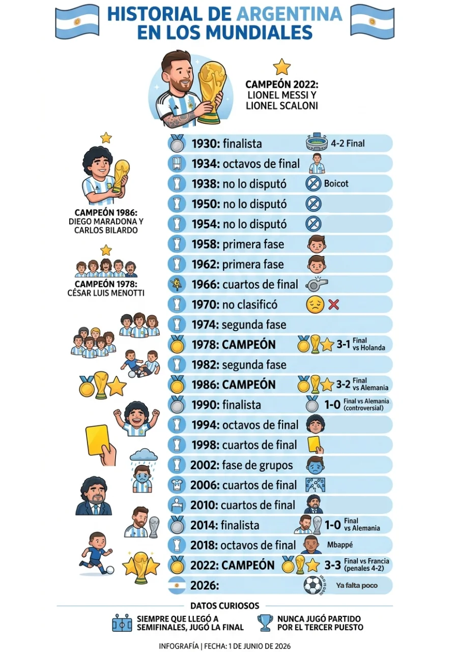Infografía Historial selección argentina #La17