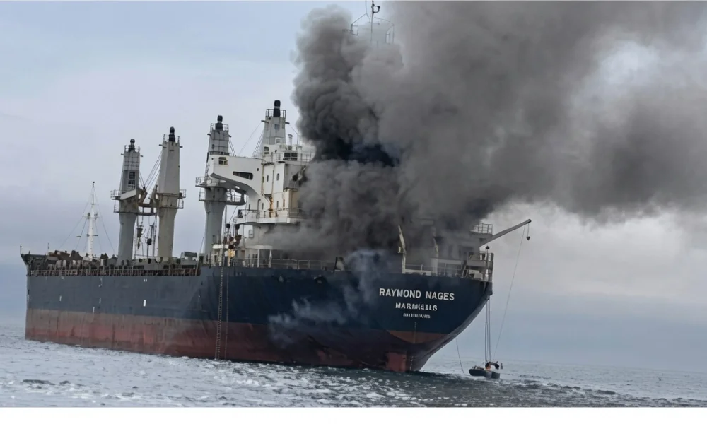 Petrolero atacado en Ormuz.