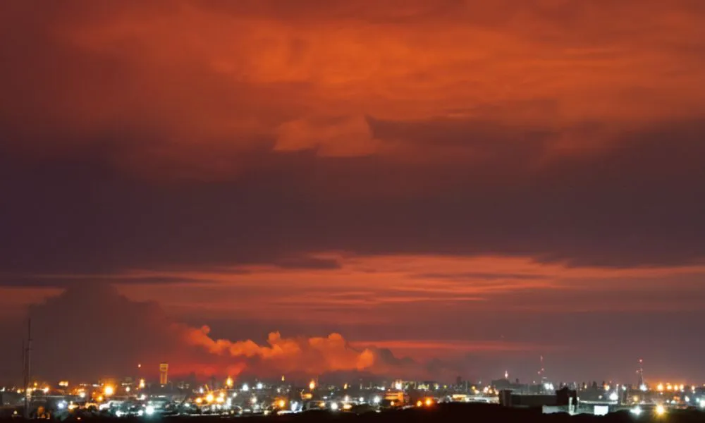 Incendio en el amanecer de Trelew