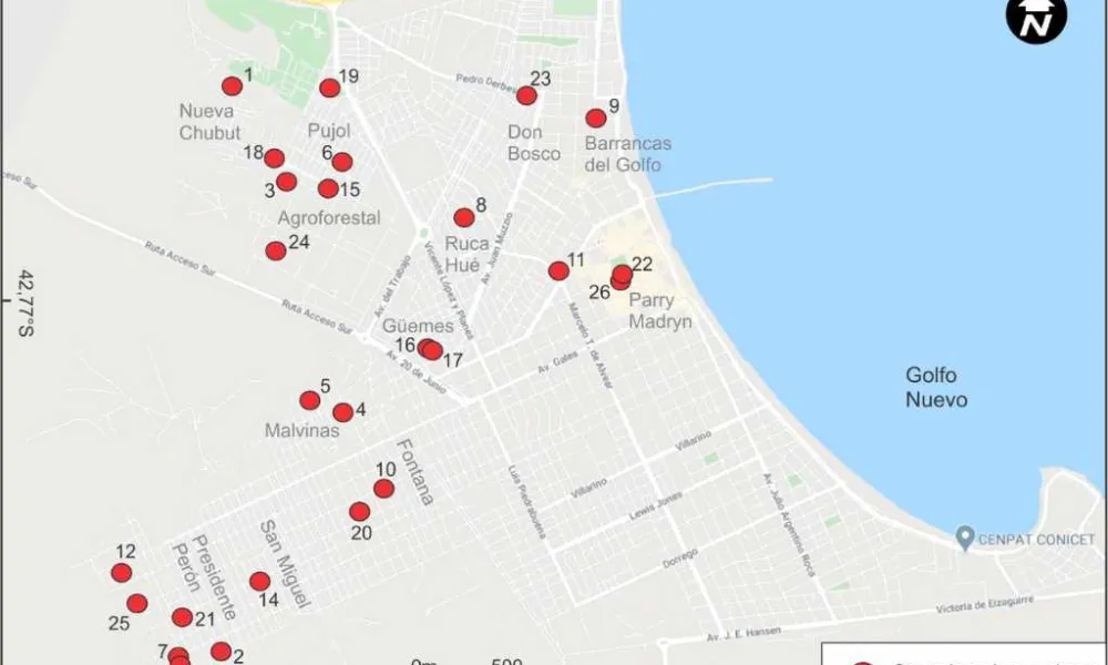 Mapa interactivo de comedores de Puerto Madryn