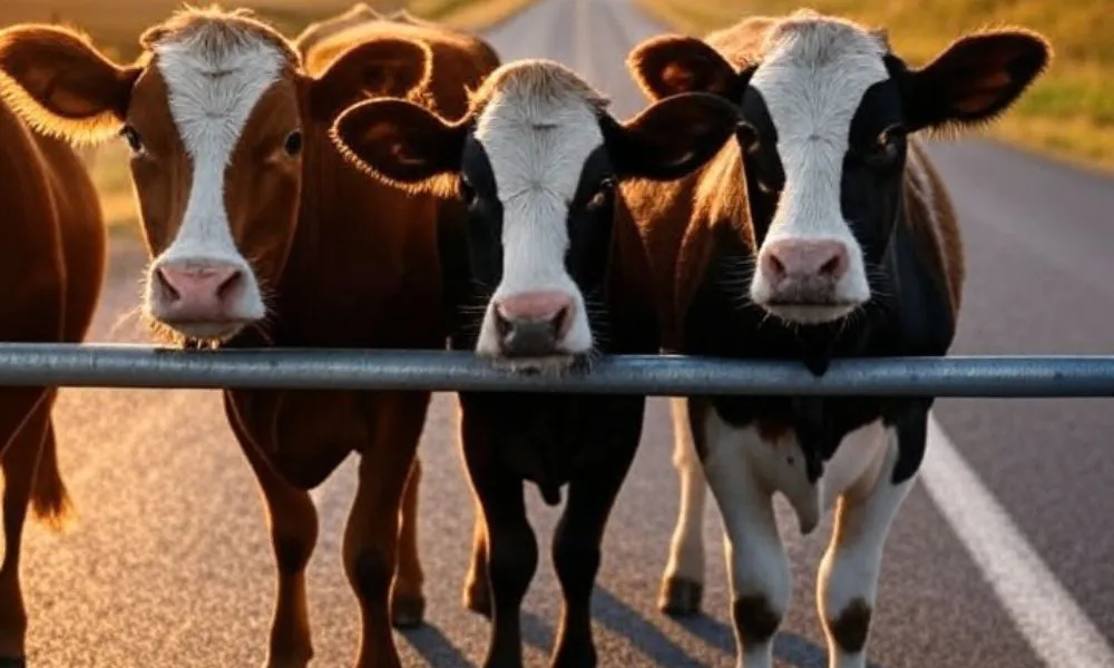 Vacas en la ruta imagen generada por LA17 con AI