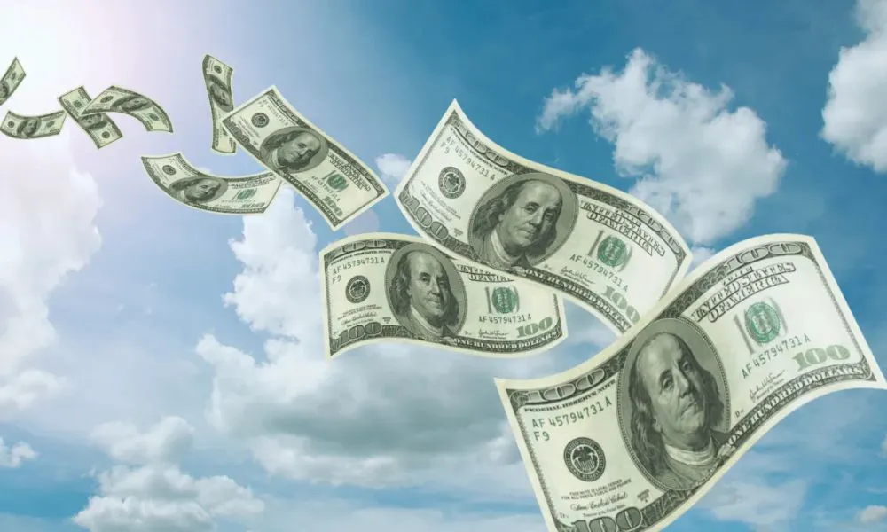 Dólares volando