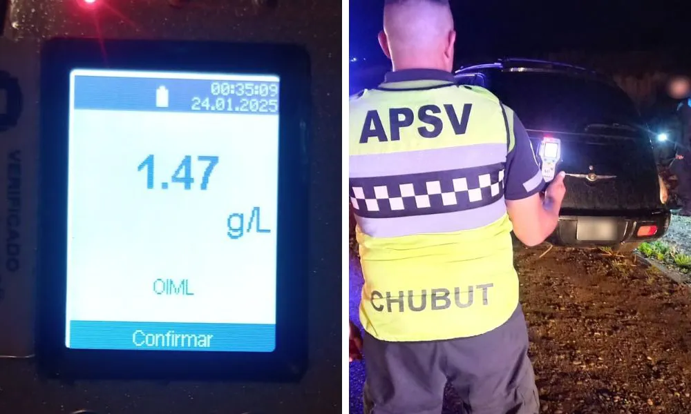 conductor ebrio en la ruta 7