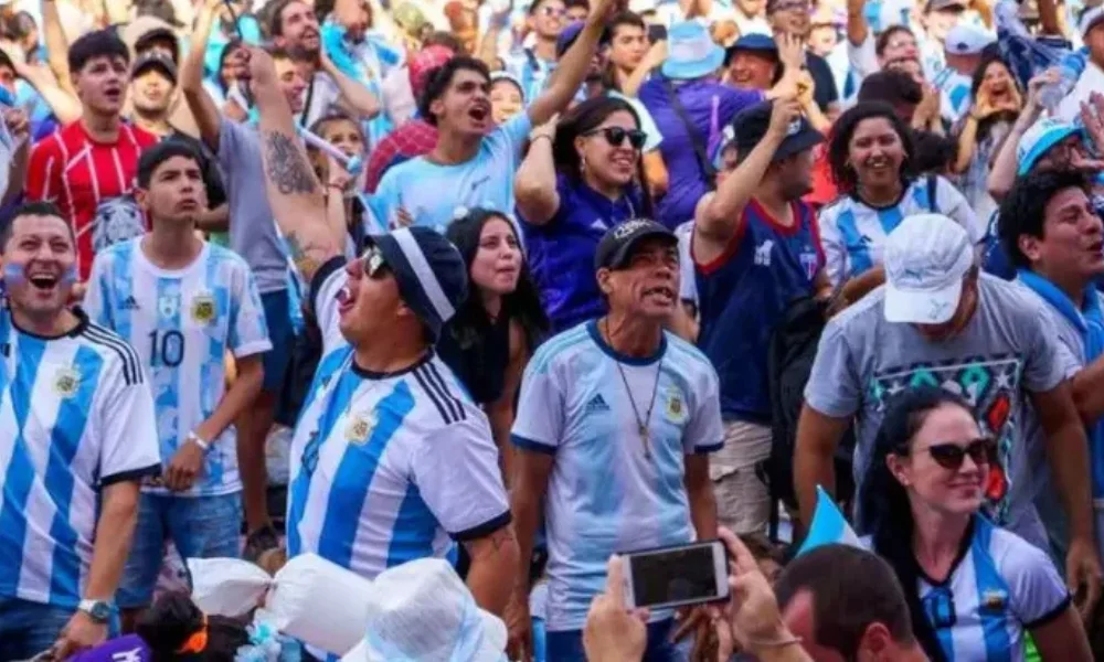 Festejos por el partido de Argentina