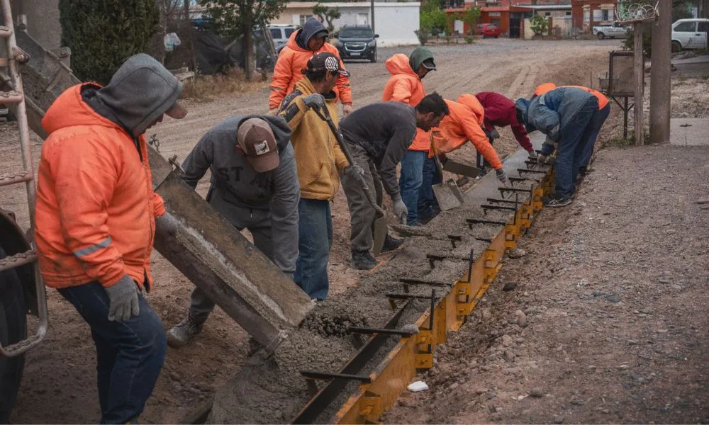 Cordón cuneta en Rawson