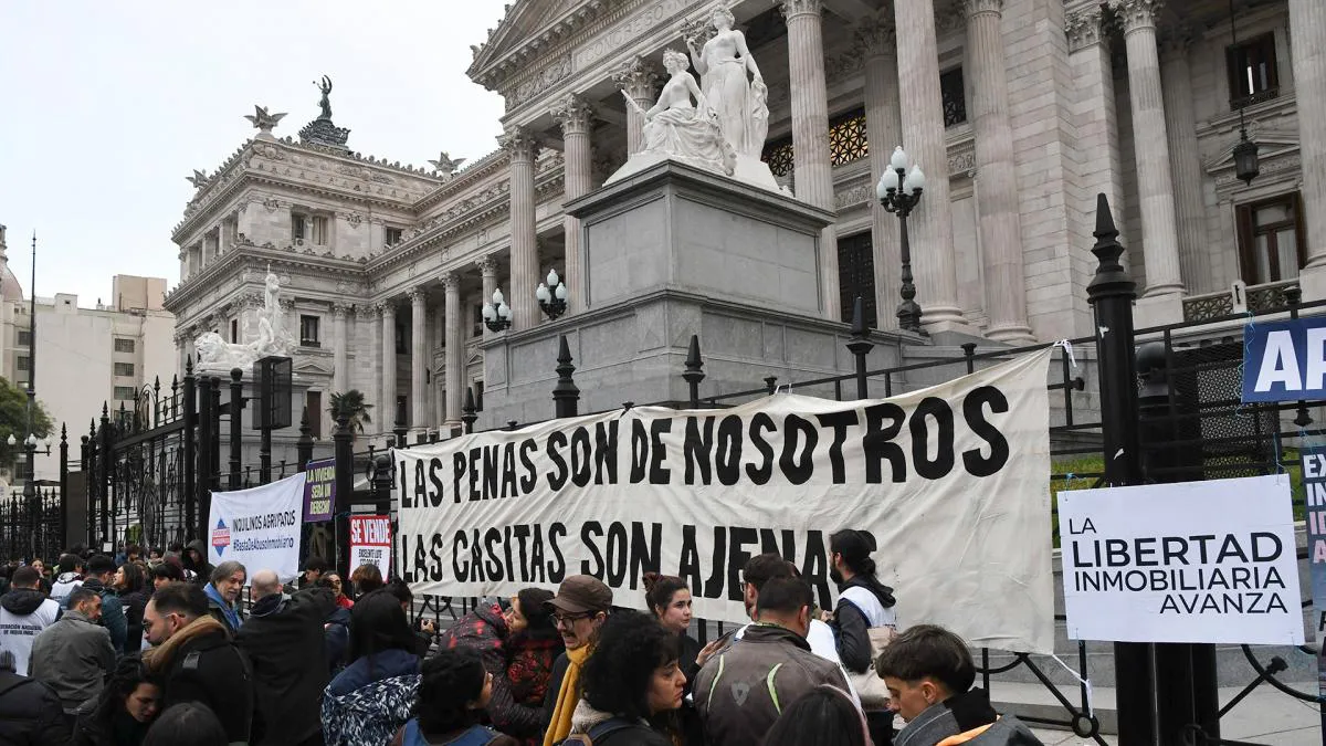 Movilización de inquilinos en Diputados