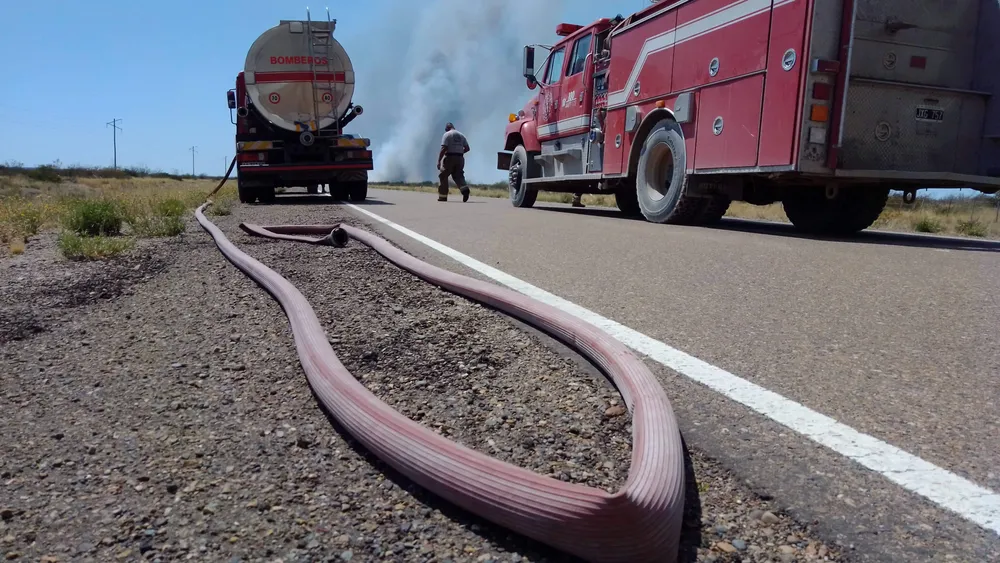 Incendio de campos al norte de Puerto Madryn