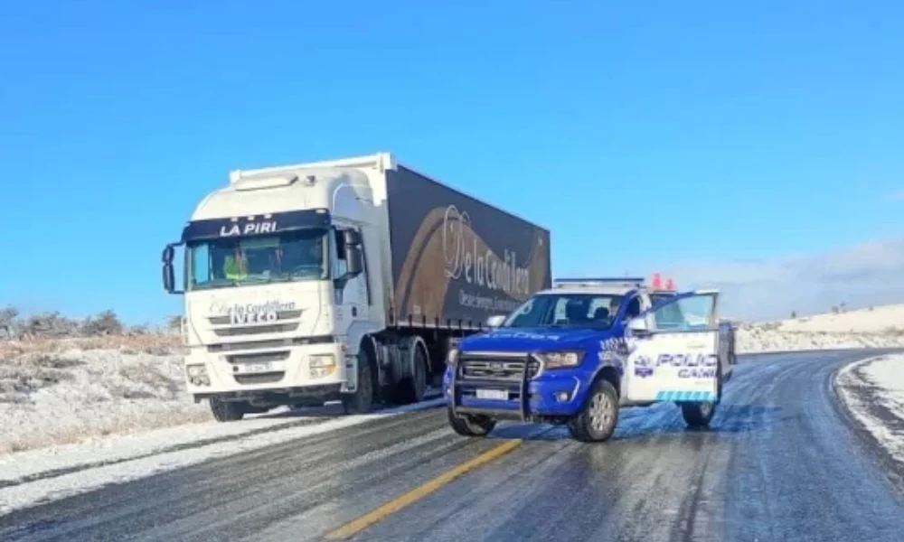 Un camión despistó en la Ruta 40. Foto La Opinión Austral