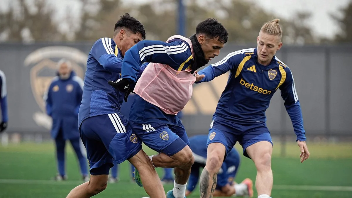 Entrenamiento de Boca. Foto X @BocaJrsOficial