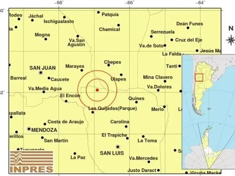 Sismo en San Luis, San Juan y Mendoza