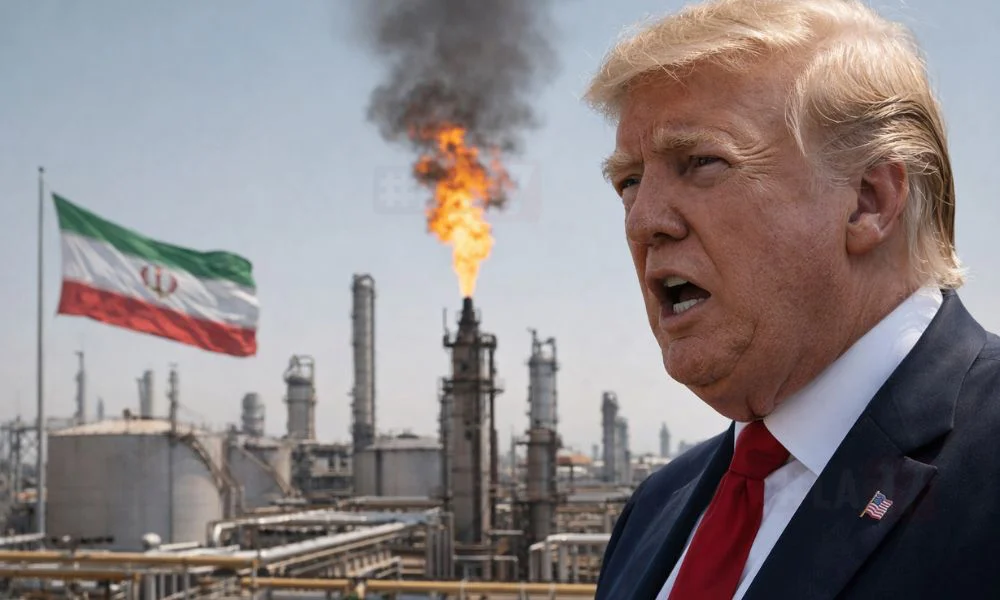 Donald Trump y el petróleo iraní. Imagen ilustrativa creada con IA generativa por #LA17