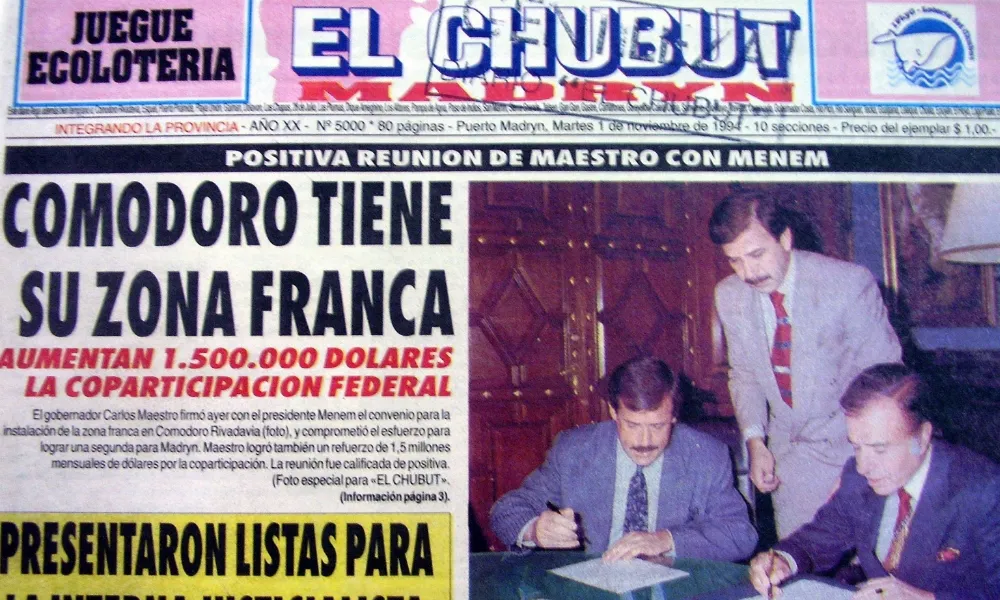 Tapa Diario El Chubut