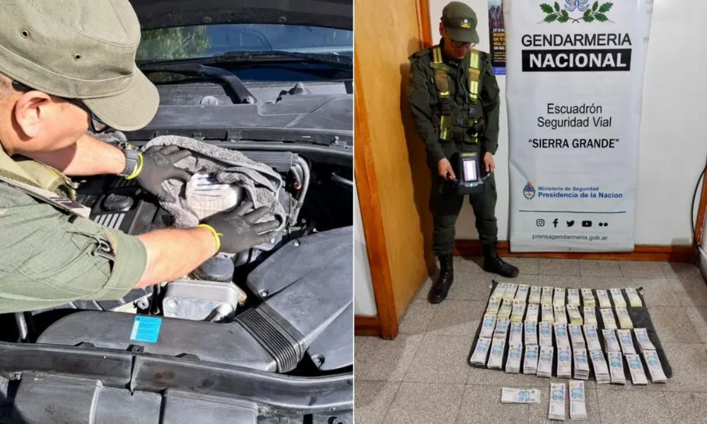 Encuentran dinero en efectivo oculto en el motor