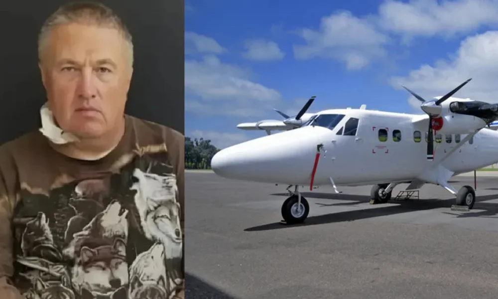 Konstantin Rudnev y el avión de traslado