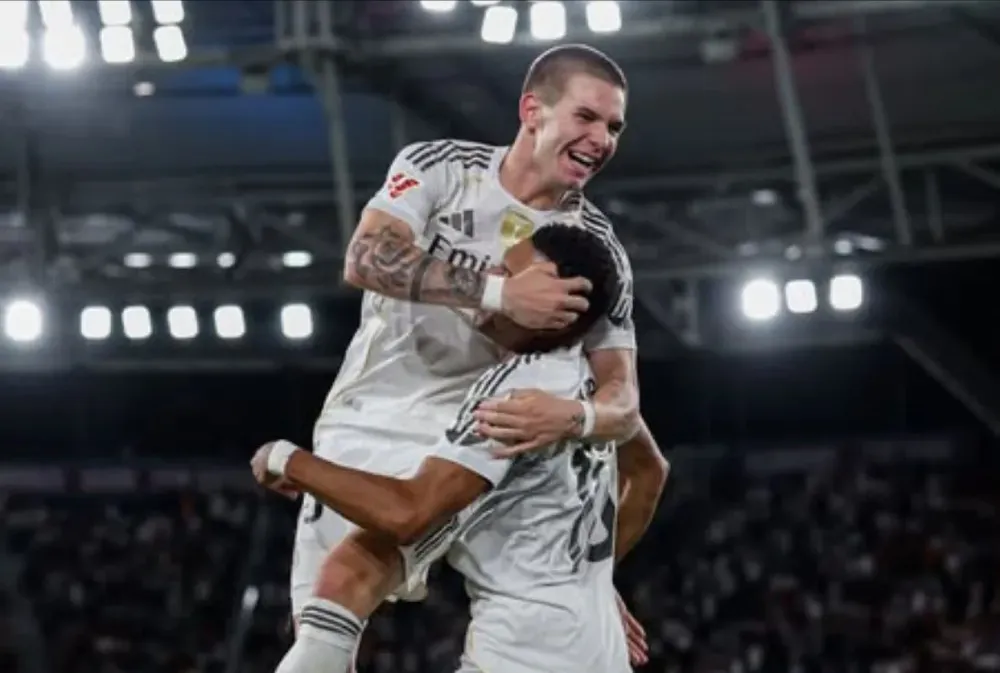 Franco Mastantuono convirtió su primer gol con la camiseta del Real Madrid