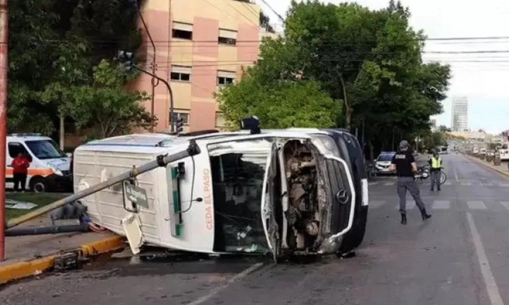 Ambulancia en que era trasladada