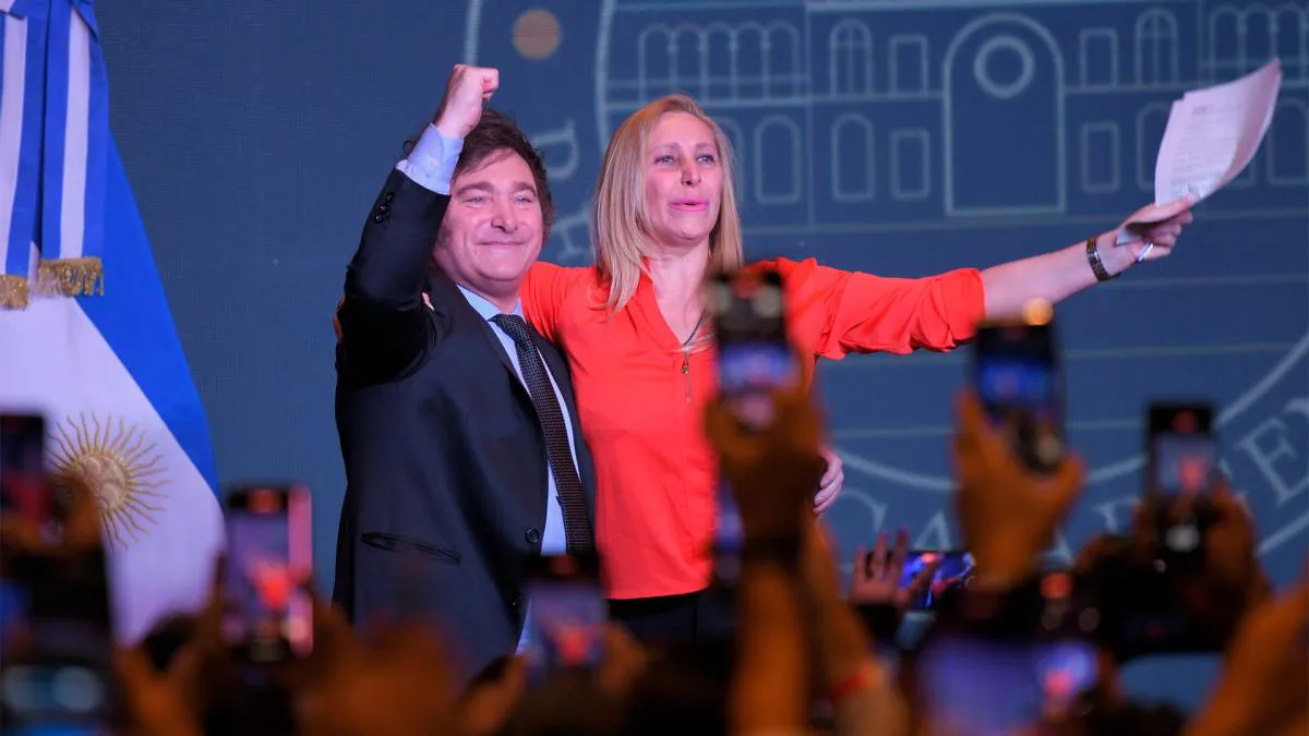 Javier Milei junto a Karina Milei. Foto TELAM